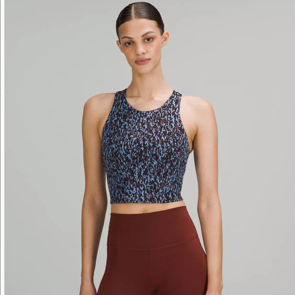 Lululemon Invigorate Training tank top. Camo blue size 2